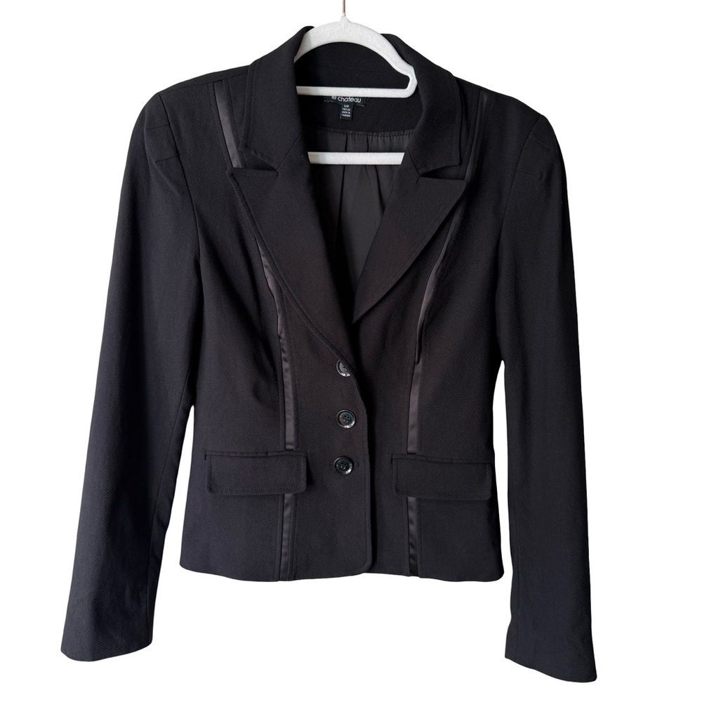 Le Chateau Classic Black Blazer Size S Work Office Formal Minimalist Evening - Picture 2 of 16